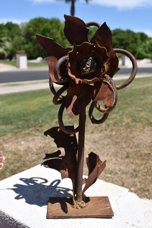 Wild Rose — Original Metal Sculpture