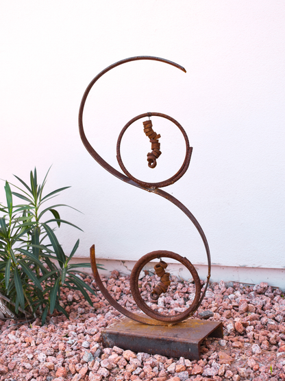 Desert Swirl — Abstract Metal Sculpture