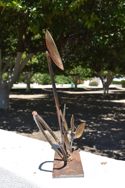 Full Moon Bloom — Original Metal Sculpture