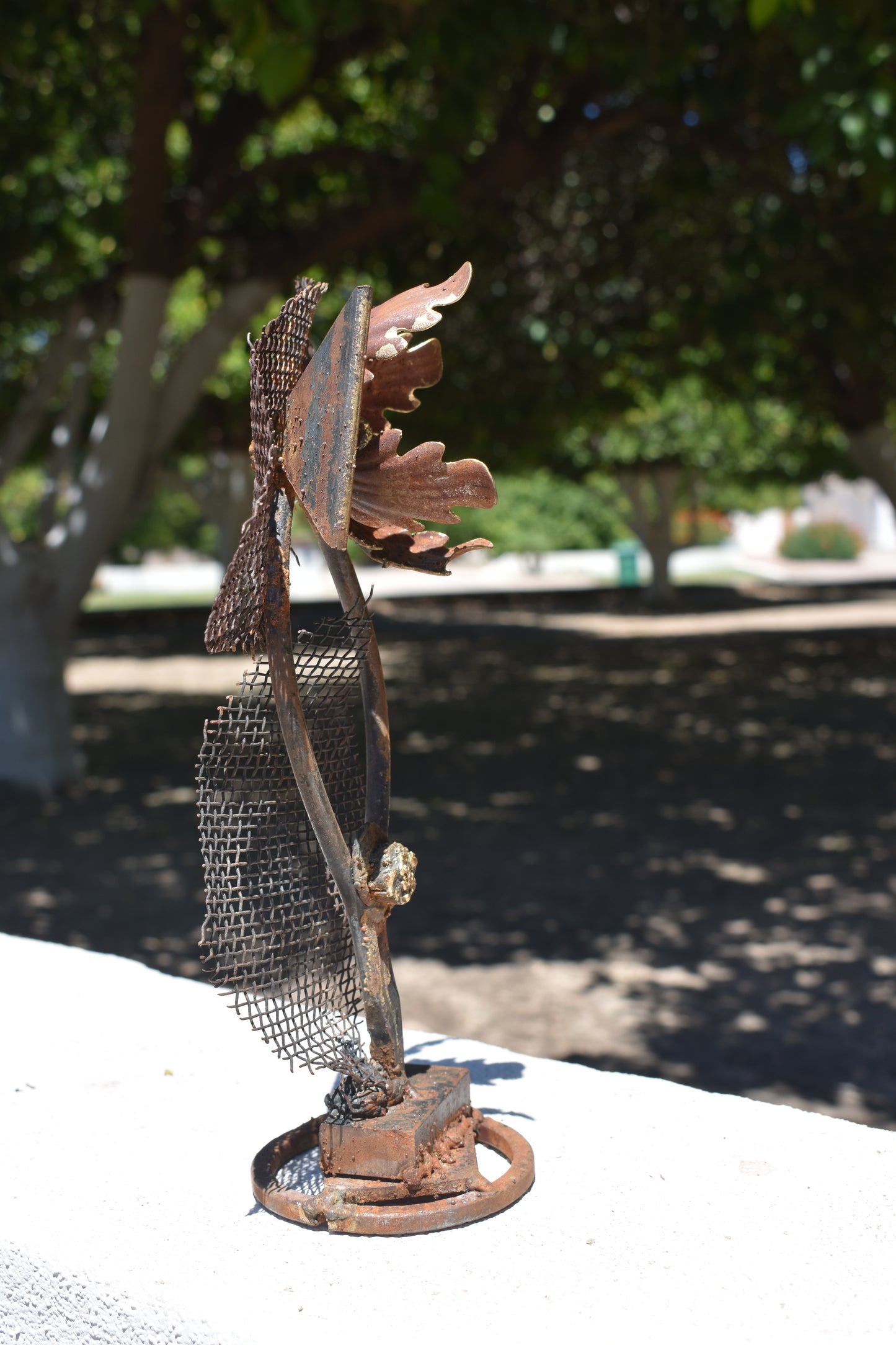 Mesh & Leaf — Original Metal Sculpture