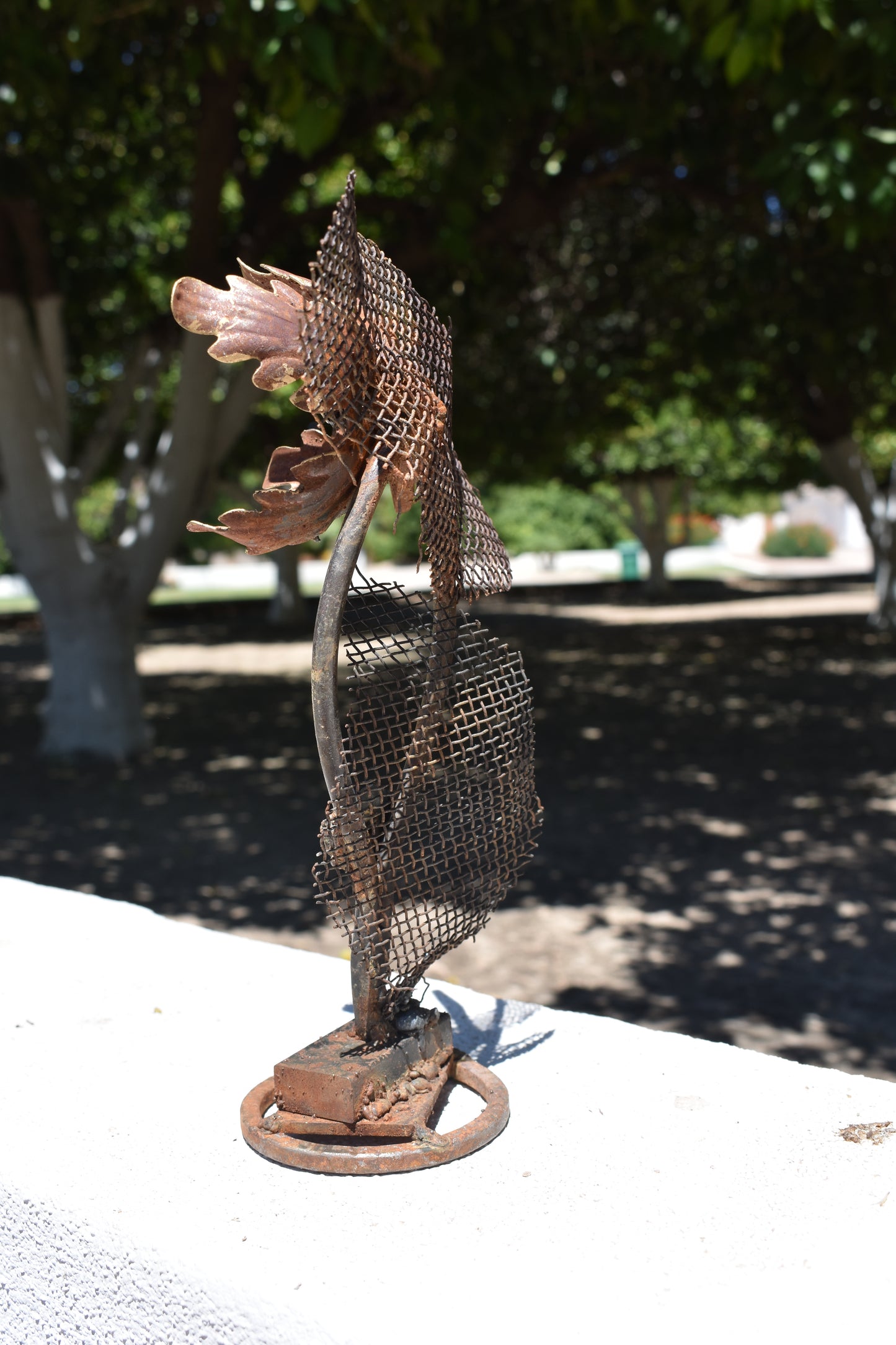 Mesh & Leaf — Original Metal Sculpture