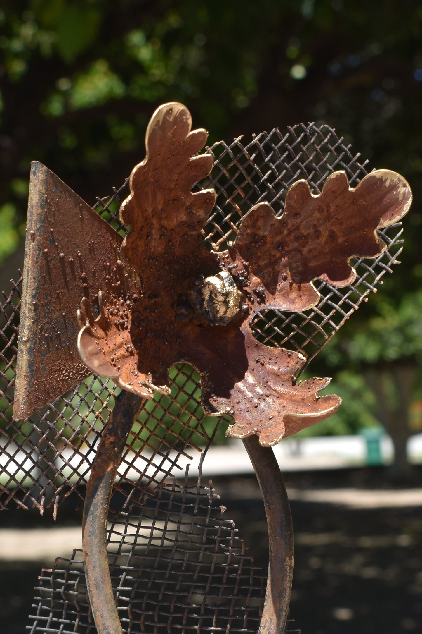 Mesh & Leaf — Original Metal Sculpture