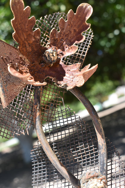 Mesh & Leaf — Original Metal Sculpture