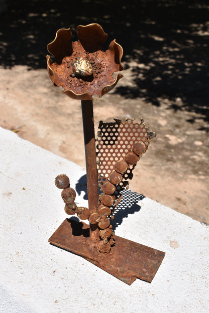 Lattice & Bloom — Original Metal Sculpture