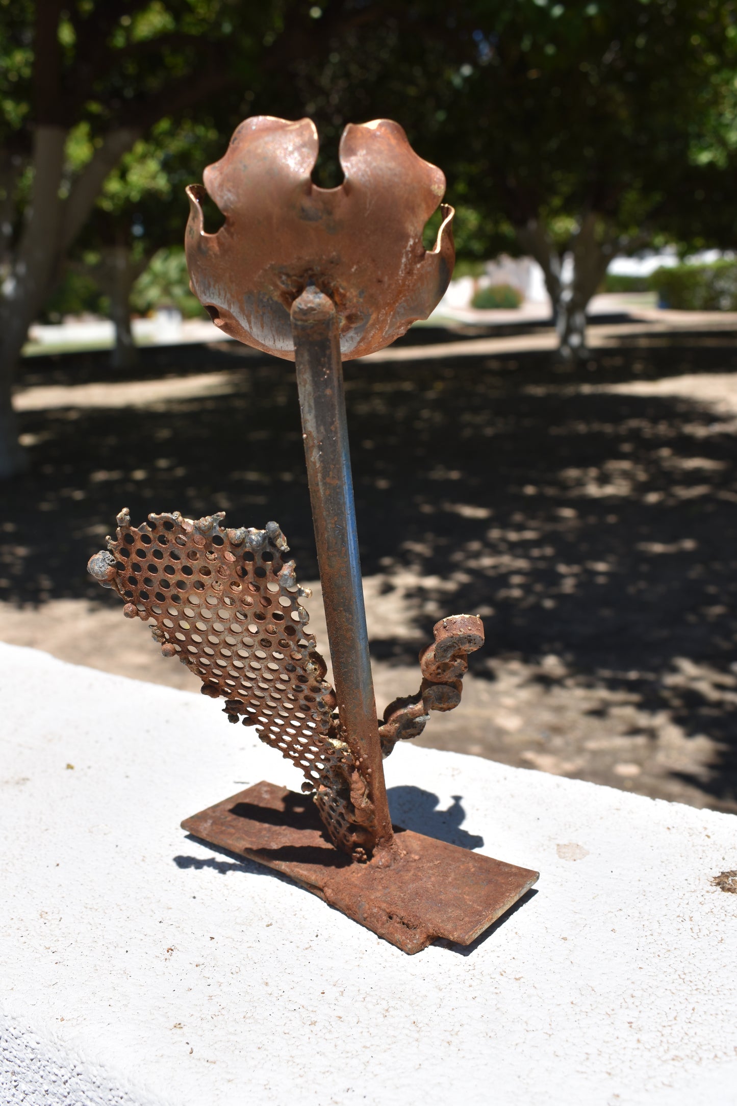Lattice & Bloom — Original Metal Sculpture