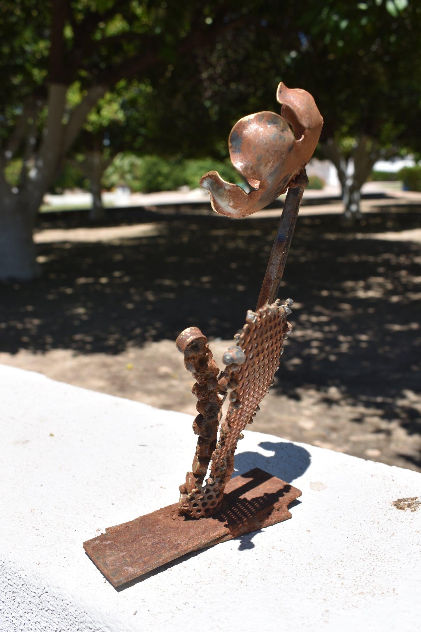Lattice & Bloom — Original Metal Sculpture