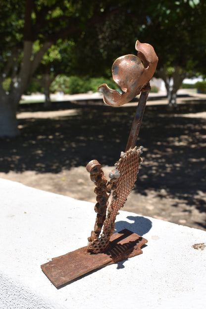 Lattice & Bloom — Original Metal Sculpture