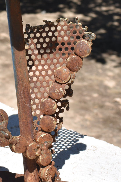 Lattice & Bloom — Original Metal Sculpture