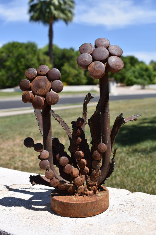 Iron Bloom Duo — Original Metal Sculpture