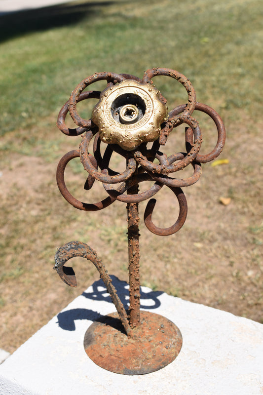 Valve Bloom — Original Metal Sculpture