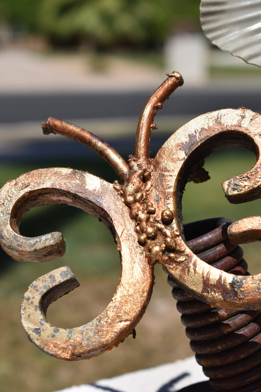 Butterfly & Bloom — Original Metal Sculpture