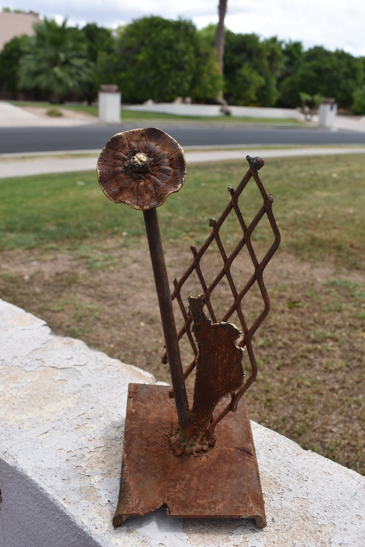 Garden Gate Bloom — Original Metal Sculpture