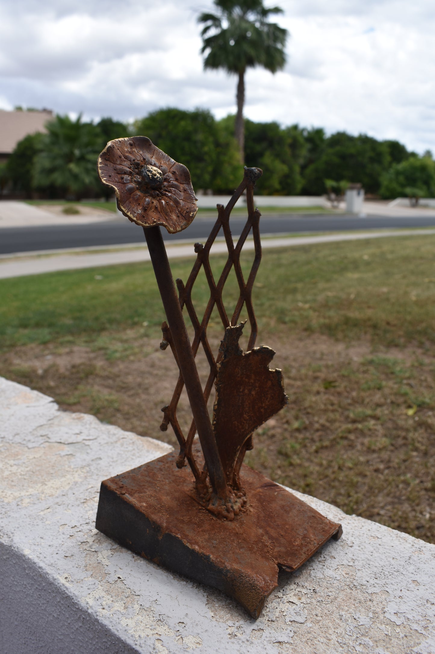 Garden Gate Bloom — Original Metal Sculpture