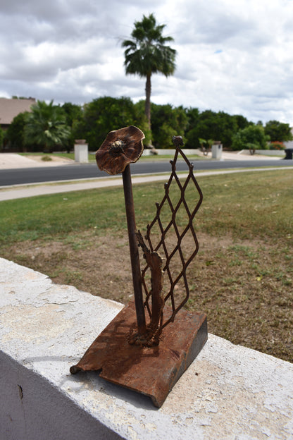Garden Gate Bloom — Original Metal Sculpture