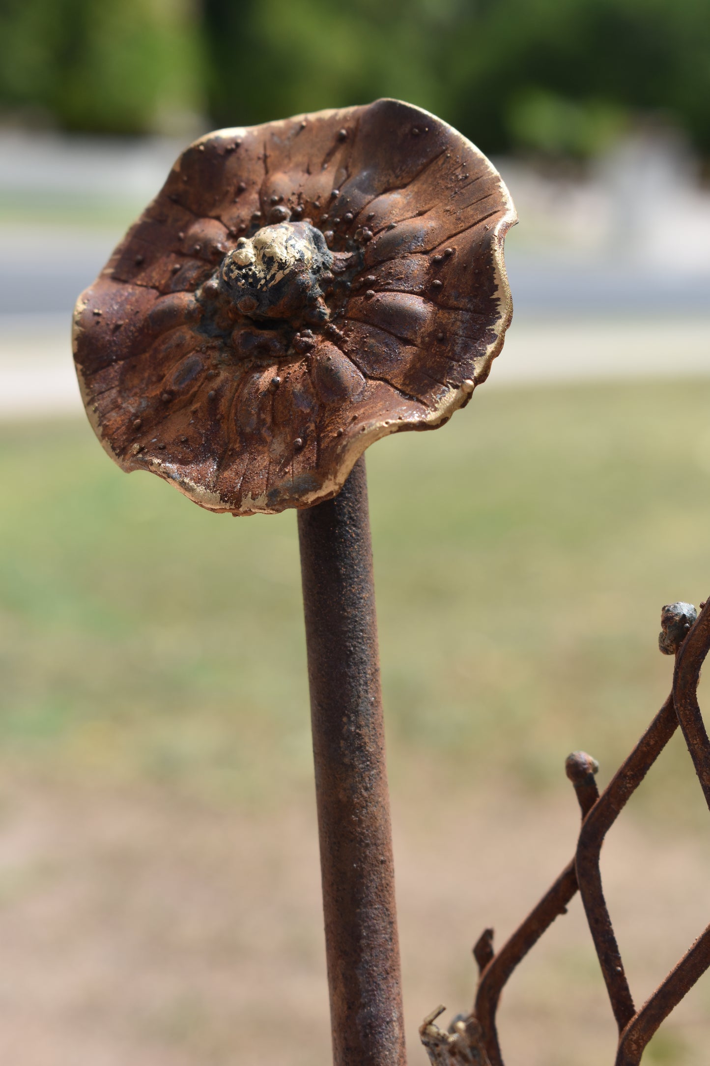 Garden Gate Bloom — Original Metal Sculpture