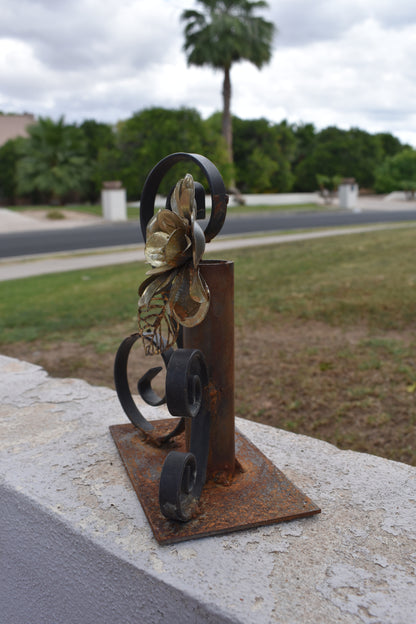 Golden Lotus — Original Metal Sculpture