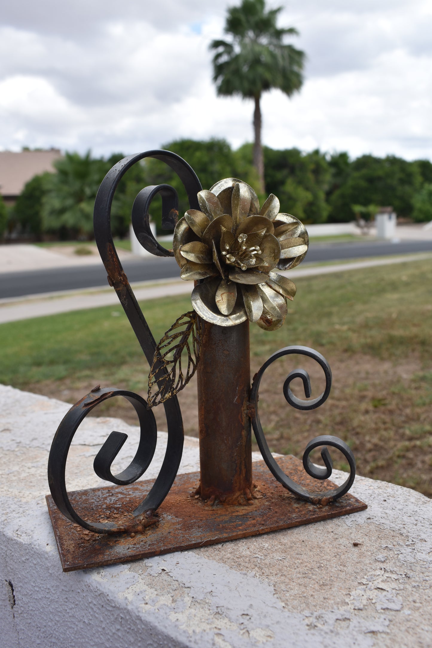 Golden Lotus — Original Metal Sculpture