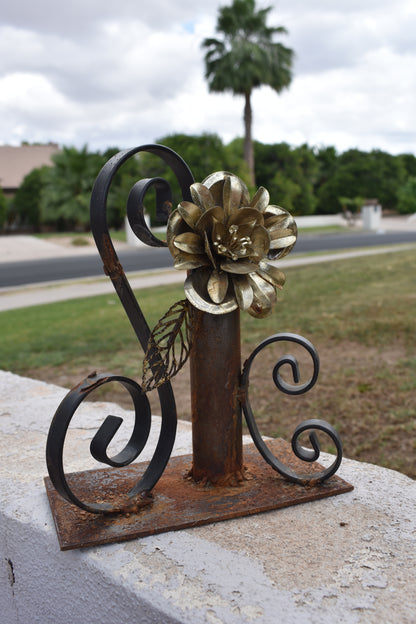 Golden Lotus — Original Metal Sculpture