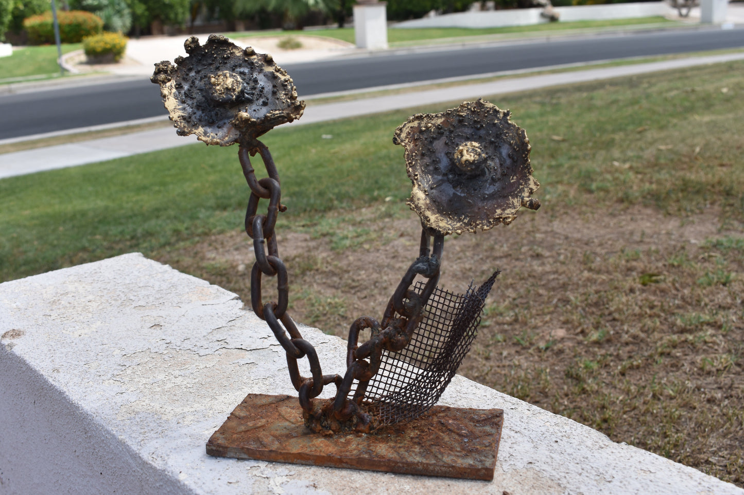 Chain Gang Blooms — Original Metal Sculpture