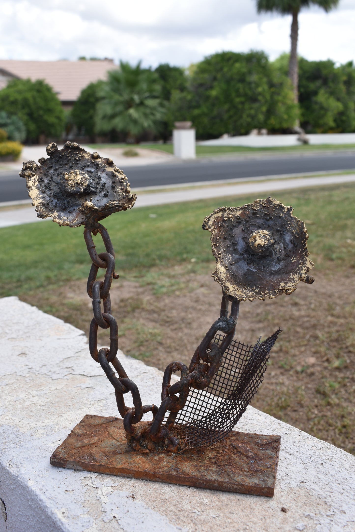 Chain Gang Blooms — Original Metal Sculpture