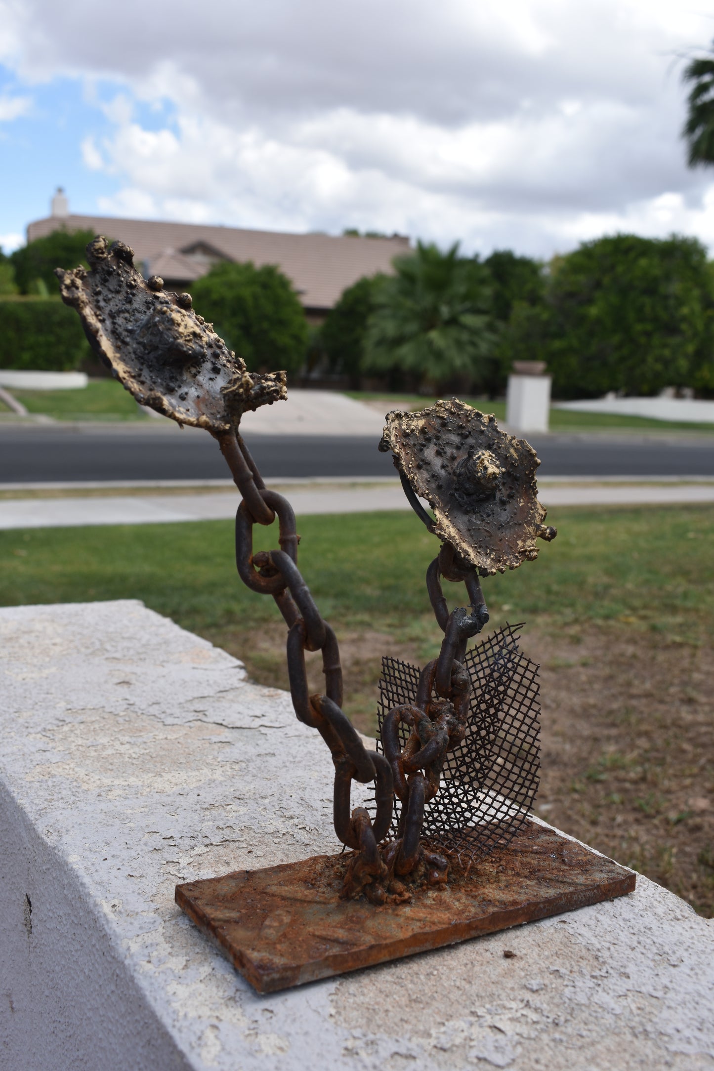 Chain Gang Blooms — Original Metal Sculpture