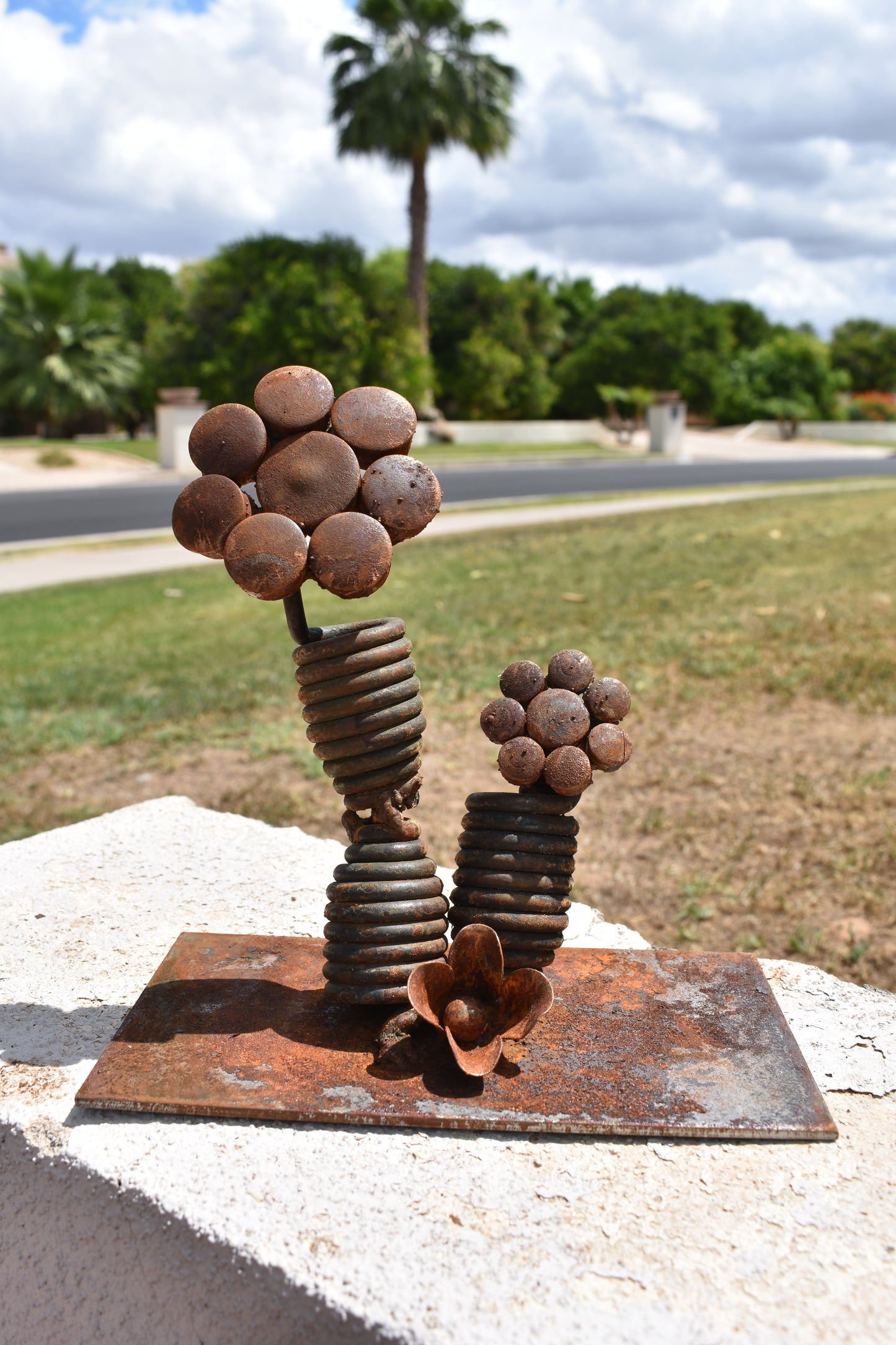 Double Spring Bloom — Original Metal Sculpture