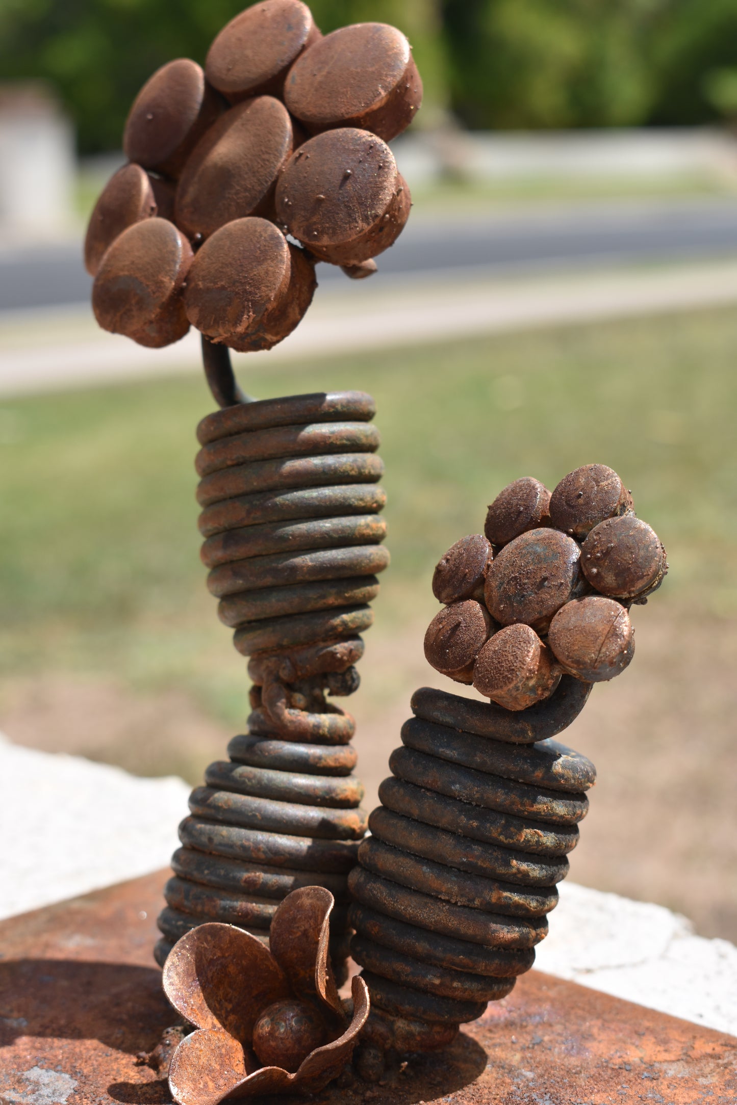 Double Spring Bloom — Original Metal Sculpture