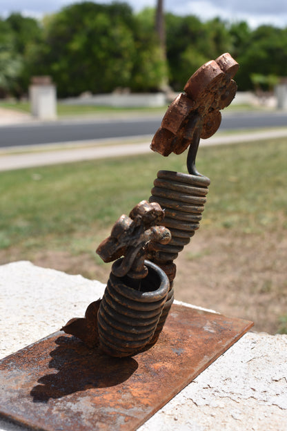 Double Spring Bloom — Original Metal Sculpture