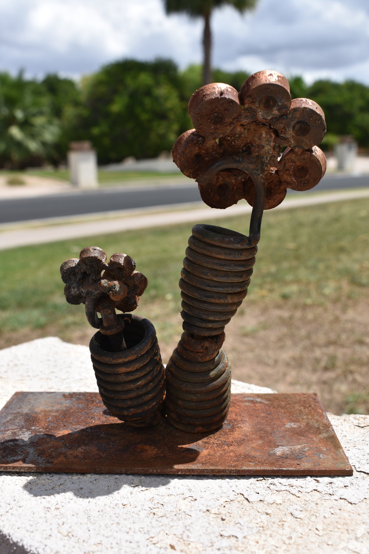 Double Spring Bloom — Original Metal Sculpture