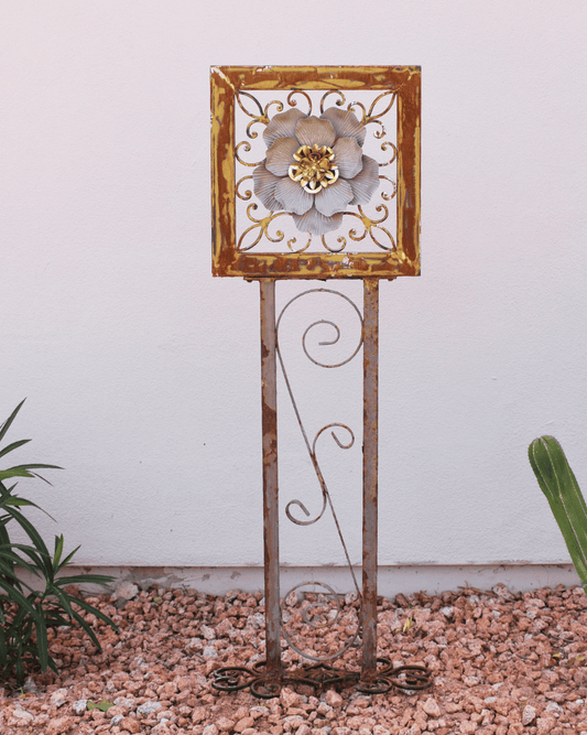 The Gated Bloom — Metal Garden Sculpture