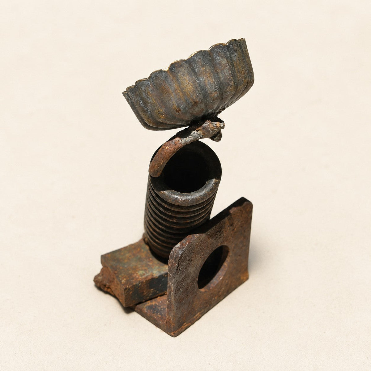 Metal Morph Sculpture handcrafted industrial floral art made from welded vintage hardware and scrap metal