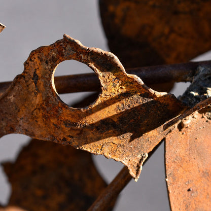 Metal Morph Sculpture Rust & Radius handcrafted steel art detail showing natural rust patina and welded iron texture
